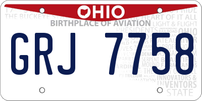 OH license plate GRJ7758