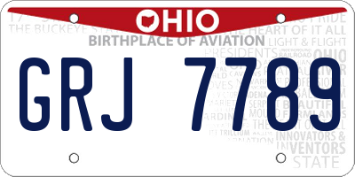 OH license plate GRJ7789