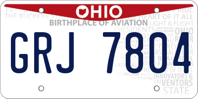 OH license plate GRJ7804