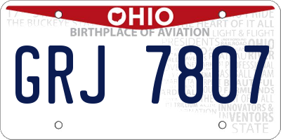 OH license plate GRJ7807