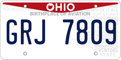 OH license plate GRJ7809
