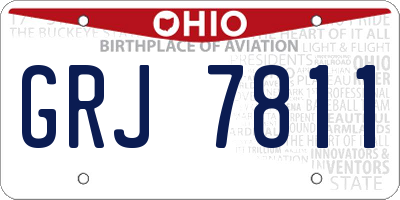 OH license plate GRJ7811