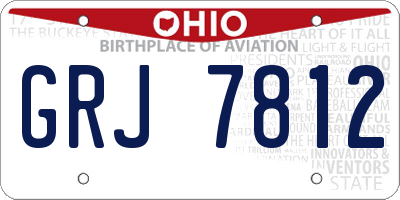 OH license plate GRJ7812