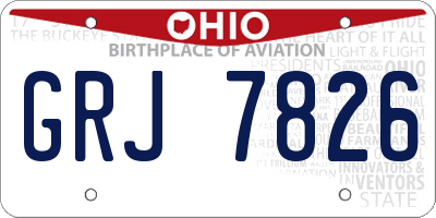 OH license plate GRJ7826