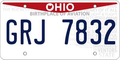 OH license plate GRJ7832