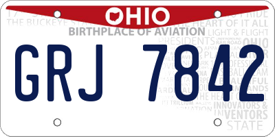 OH license plate GRJ7842