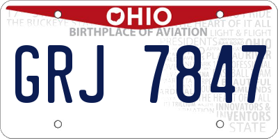 OH license plate GRJ7847