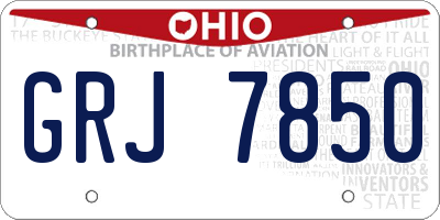 OH license plate GRJ7850