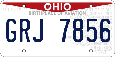 OH license plate GRJ7856