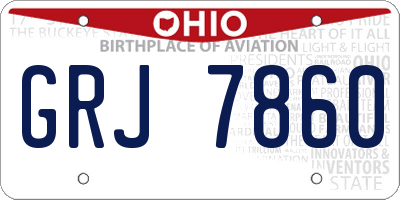OH license plate GRJ7860