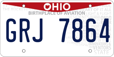 OH license plate GRJ7864