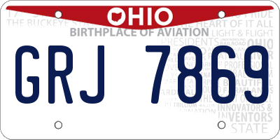OH license plate GRJ7869