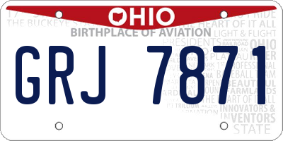 OH license plate GRJ7871