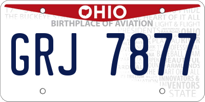 OH license plate GRJ7877