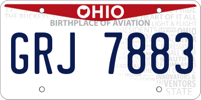 OH license plate GRJ7883
