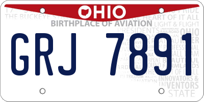OH license plate GRJ7891