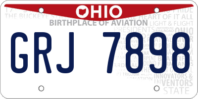 OH license plate GRJ7898