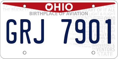 OH license plate GRJ7901