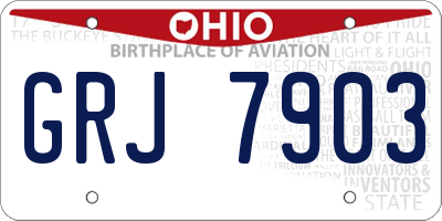 OH license plate GRJ7903