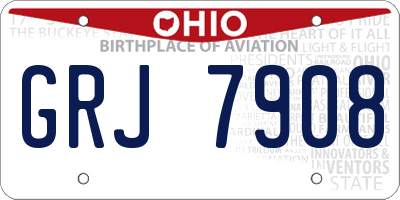 OH license plate GRJ7908