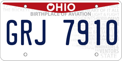 OH license plate GRJ7910