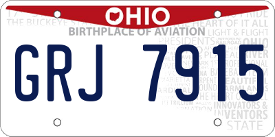 OH license plate GRJ7915