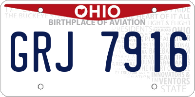 OH license plate GRJ7916