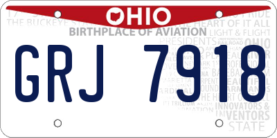 OH license plate GRJ7918