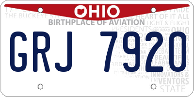 OH license plate GRJ7920