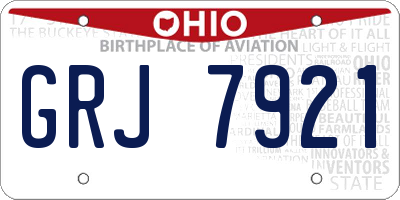 OH license plate GRJ7921