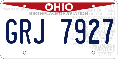 OH license plate GRJ7927