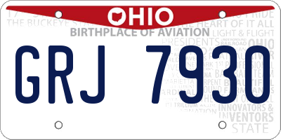 OH license plate GRJ7930