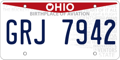 OH license plate GRJ7942