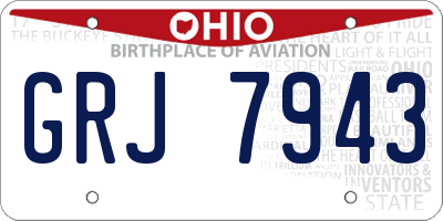 OH license plate GRJ7943