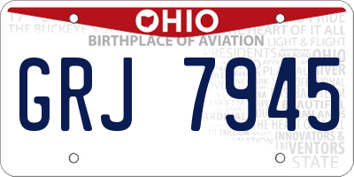 OH license plate GRJ7945