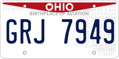 OH license plate GRJ7949