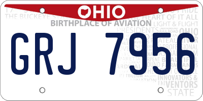 OH license plate GRJ7956
