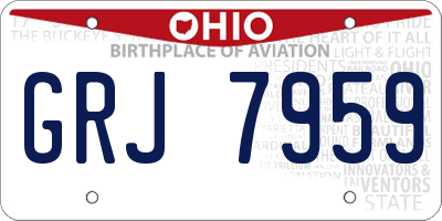 OH license plate GRJ7959