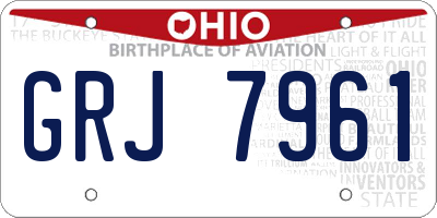 OH license plate GRJ7961