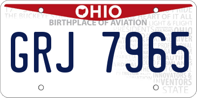OH license plate GRJ7965