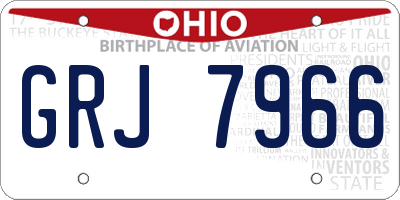 OH license plate GRJ7966
