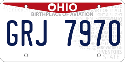 OH license plate GRJ7970