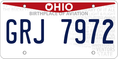 OH license plate GRJ7972