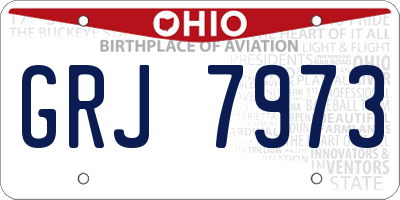OH license plate GRJ7973