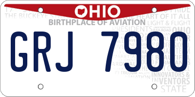 OH license plate GRJ7980