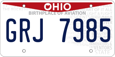 OH license plate GRJ7985