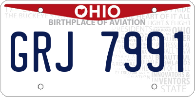 OH license plate GRJ7991