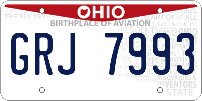 OH license plate GRJ7993