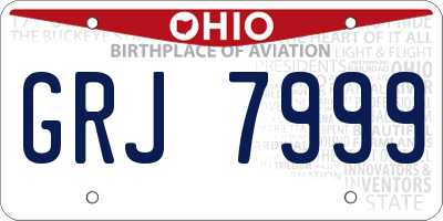 OH license plate GRJ7999