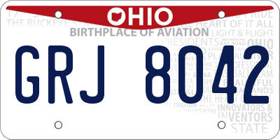 OH license plate GRJ8042
